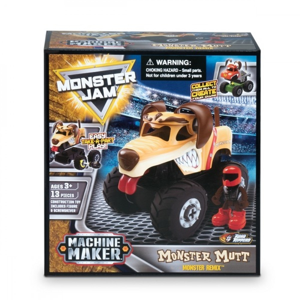 Monster Jam Monster Mutt Machine Maker(15 Pieces)