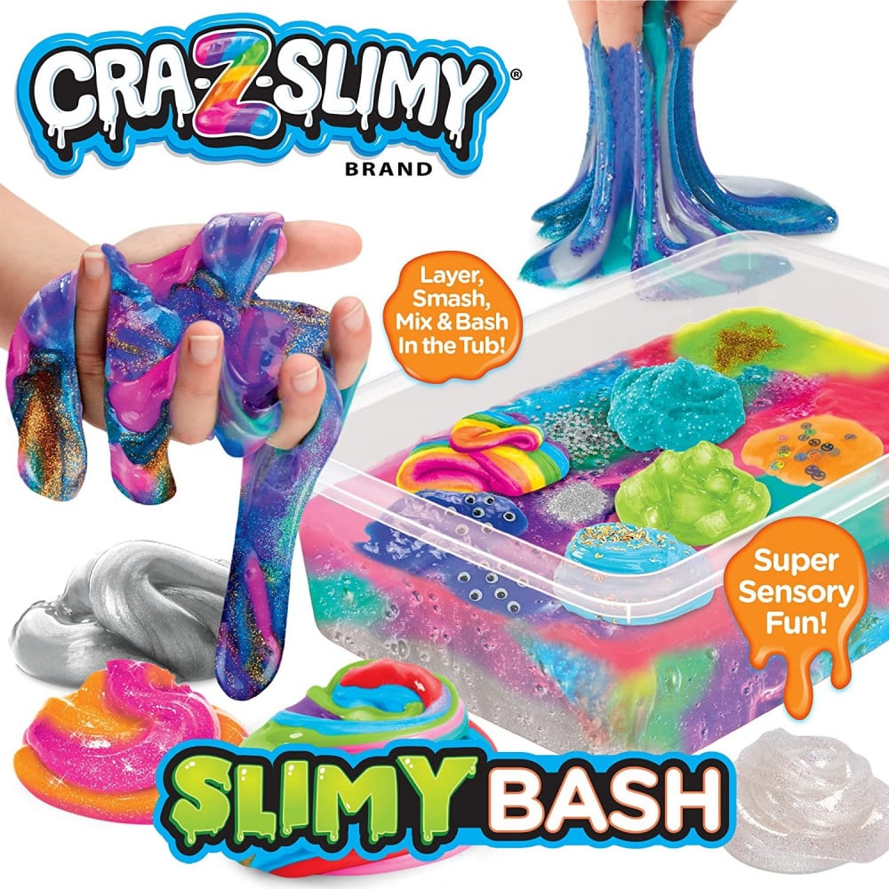 Cra-Z-Art - Cra-Z-Slimy Slimy Bash Pre Made kit with Reusable tub and add  ins Metallic Glitter Neon Slime - Toys Lab