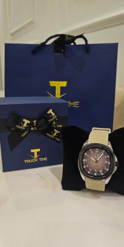 ساعة جلد رجالي ماركة TOUOH TIME ضد الماء ضمان سنة مع بوكس وكيس الماركة