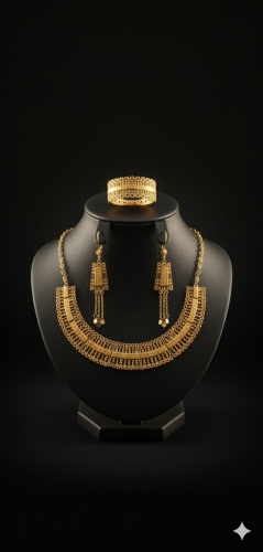 طقم مطلي ذهب٤ قطع