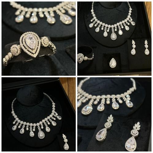 طقم سهرة تصميم دقة ألماس مطلي راديوم