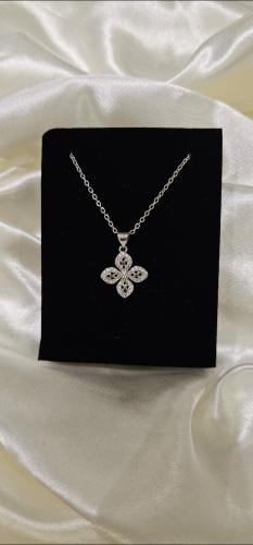 سلسال فضي مطلي فصوص زركون