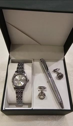 طقم ساعات أولاد ساعة وكبك وقلم