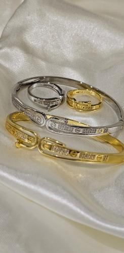 أساور  كارتير مطلية مع الخاتم مقاس ٢٠ سم