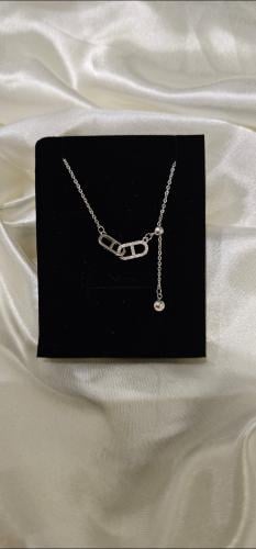 سلاسال فضي مطلي ذهب فصوص زيركون