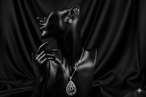 طقم مطلي ذهب لون فضي