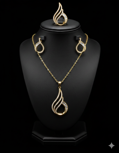 طقم مطلي ذهب