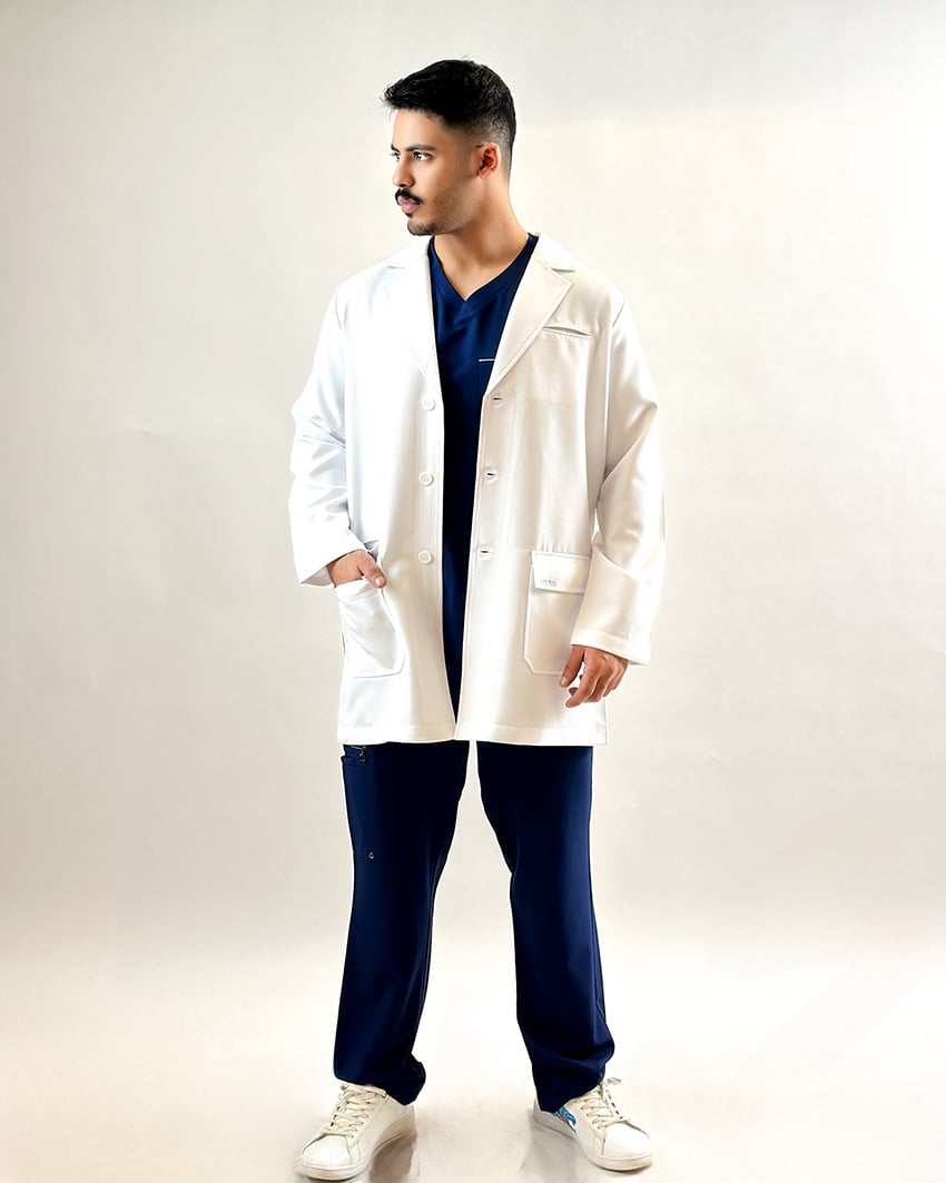 White lab coat for men from ®LAB MED