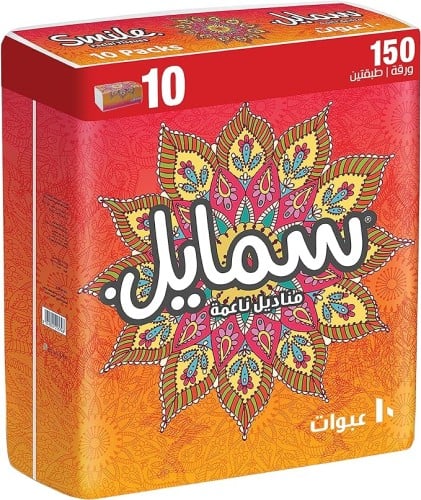 فاين سمايل مناديل الوجه ، بطبقتين، عبوة من 10 × 15...