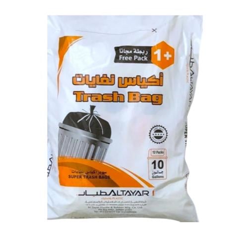 كيس نفايات 10 جالون شفاف الطيار 10 قطع
