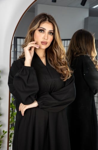 عباية سادة مغربي كم مطاط من قماش ملكي
