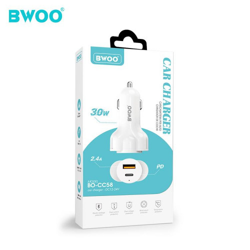 شاحن سيارة BWOO بمنفذين PD و USB