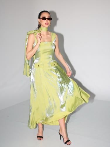 HF Aline green CHARM dress