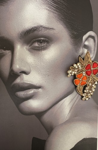 FLOWER EMBROIDERY EARRING