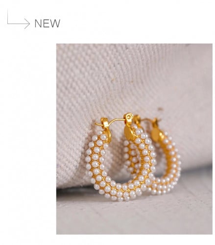 حلق انيق مرصع بقطع اللولو