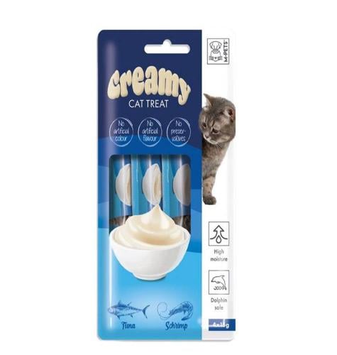 M-PETS- مكافاة قطط كريمة التونة والجمبري -60 غ