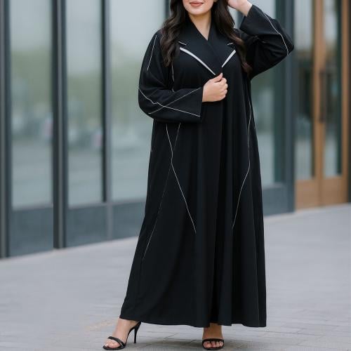 عباية كريب مطرزة - V77 -