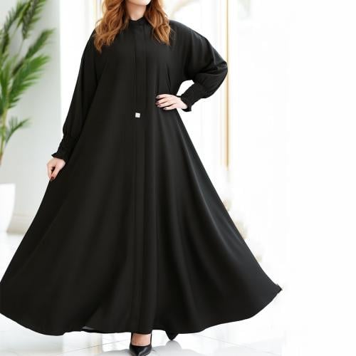 عباية كلوش مقفلة بسحاب مخفي - B8 -