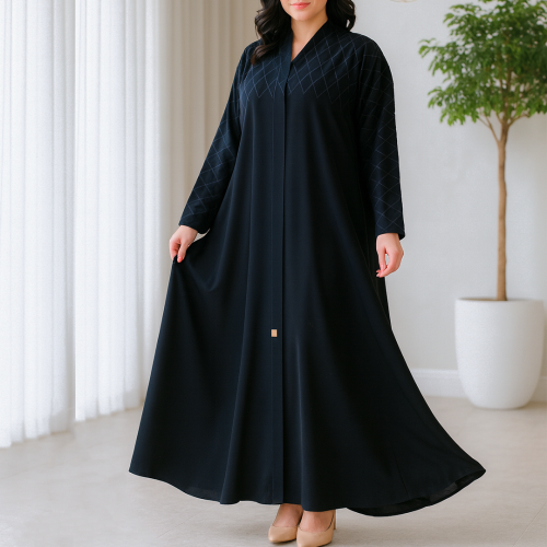 عباية مطرزة كحلي - k5 -