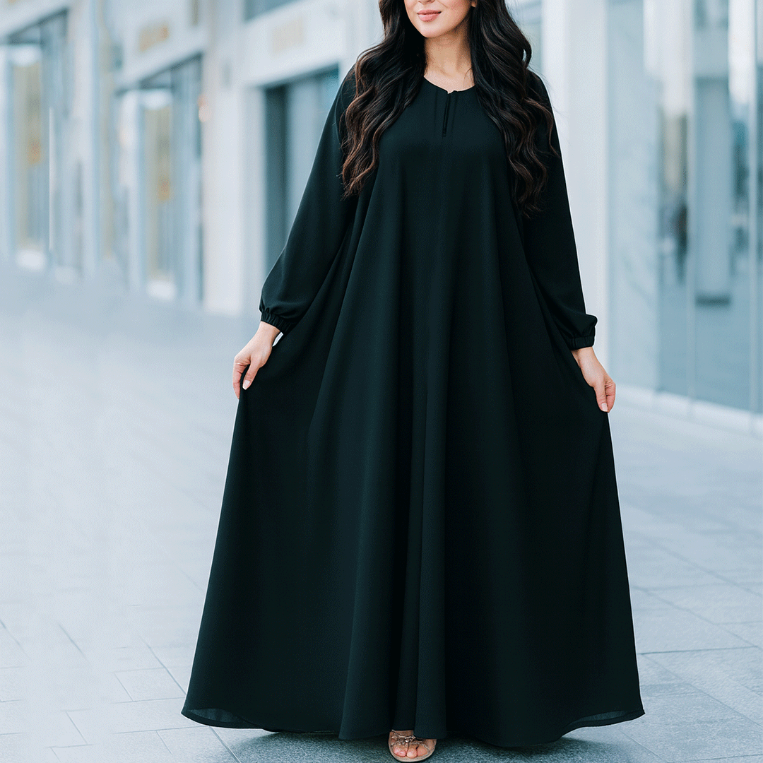 عباية كلوش واسعة سادة - B13 -
