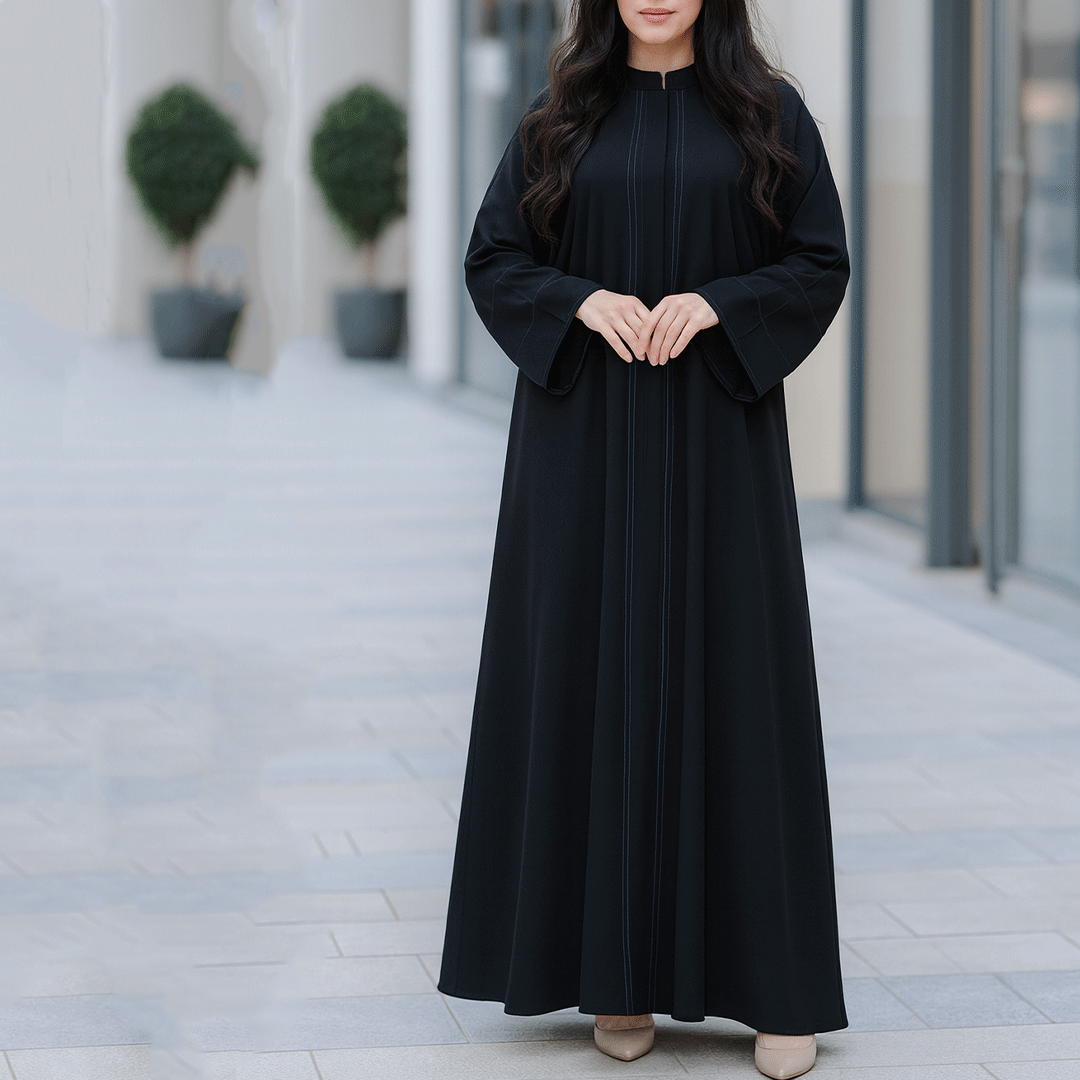 عباية بتطريز ناعم كلوش - H2 -