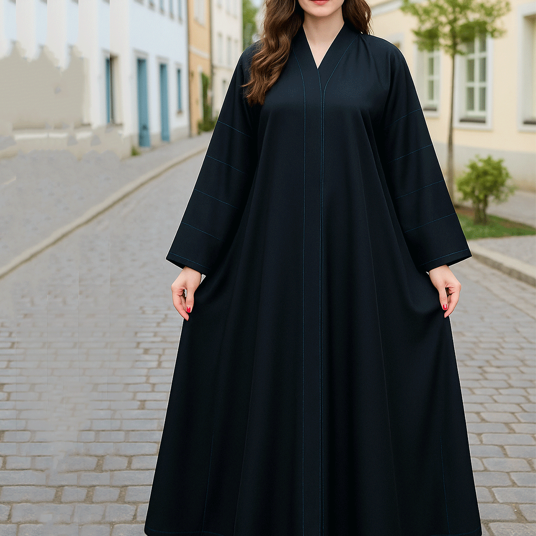 عباية مطرزة ناعمة كريب - C7 -