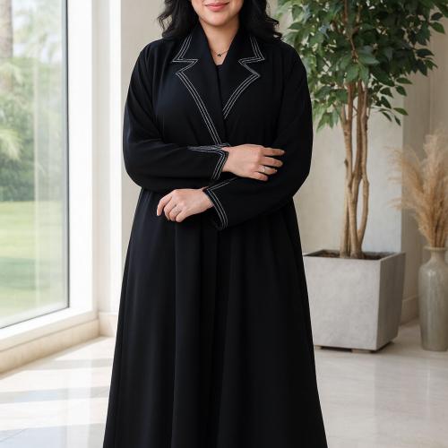 عباية سوداء مقفلة نص كلوش - M1 -