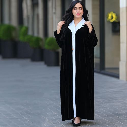 عباية اسود مخمل  - k4 -