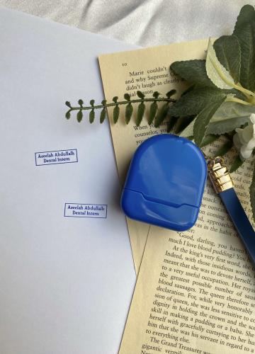 ختم ملون بتعليقة - أزرق