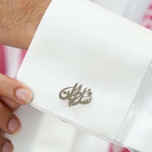 كبك رجالي فضي بزخارف محفوره