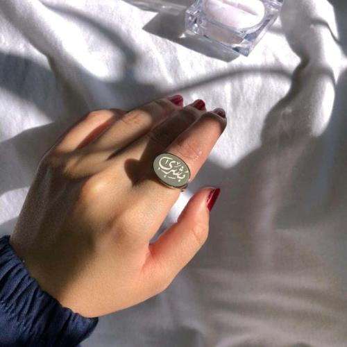 خاتم ملكي - حجر صغير مرصع بلزركون البراق فضه ايطالي عياره 925