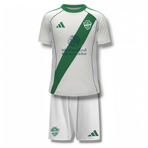 طقم الاهلي السعودي الابيض بشعار الاهلي الجديد 2026...