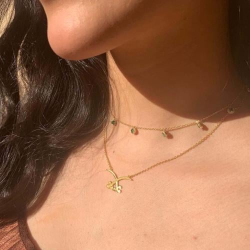 سلاسل المملكه لون ذهبي بالاسم