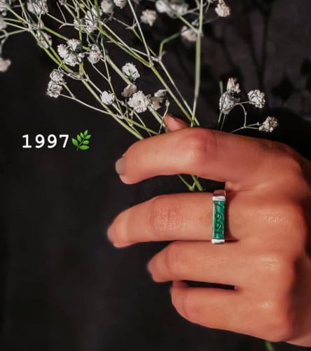 خاتم تاريخ الميلاد فضه ايطالي عيار 925