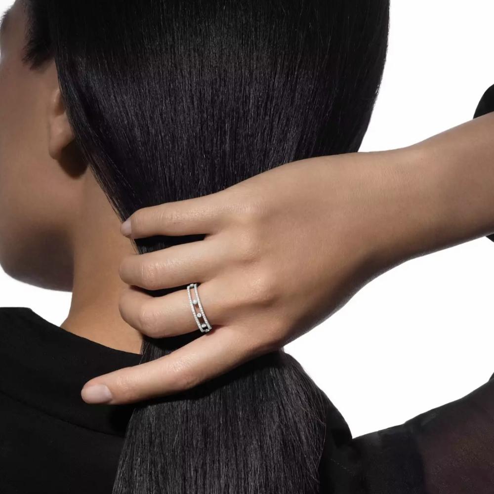 خاتم ميسكا الأنيق باللون / فضي .(R460)