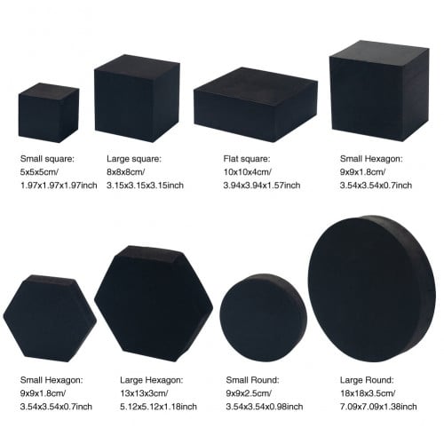 8 قوال هندسية فوم اسود+ قطعتان خشبيه هدية