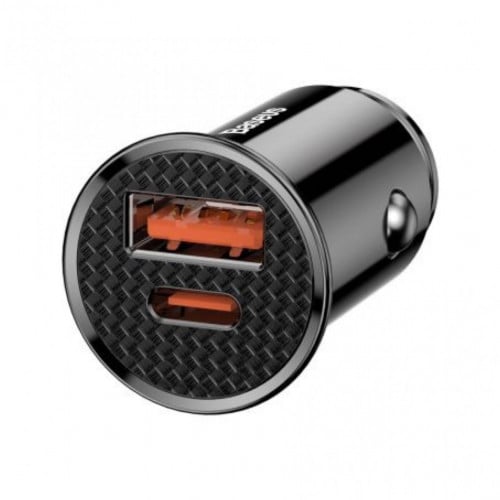 فيش سياره 30 واط بمنفذ pd ومنفذ usb من شركة بيسوس
