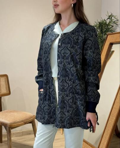 Navy paisley Jacket