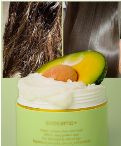 ماسك ثلاثي الوظائف بالافوكادو للشعر التالف والمتضرر جدا والمتقصف  ترطيب عميق وحيوية الشعر -