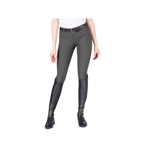 ROMA RIDING BREECHES (GRAY WITH ORANGE GRIP)