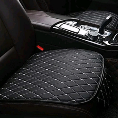 غطاء مقعد سيارة جلد مبطن ومقاوم للانزلاق-أسود وأبيض- زينة و اكسسوارات