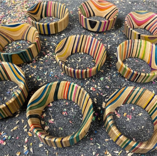 حلقة توزيع القهوة مقاس 58 من خشب الواح التزلج صنع يدوي