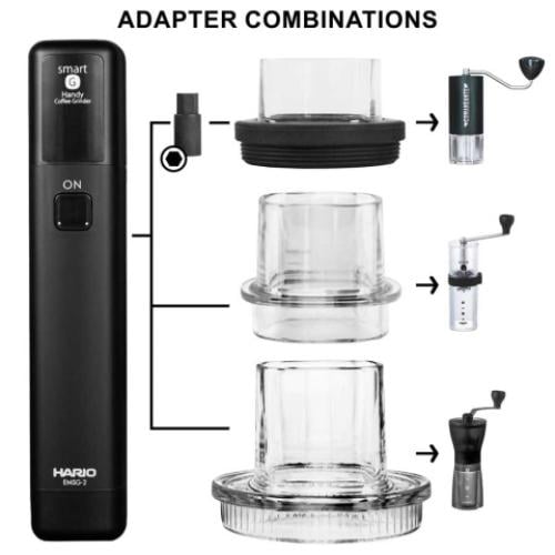 عصا الطحن الكهربائية من هاريو وتعمل على طاحونة كواماندانتي MK4 و MK3