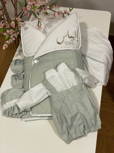 طقم مواليد فستقي 6 قطع