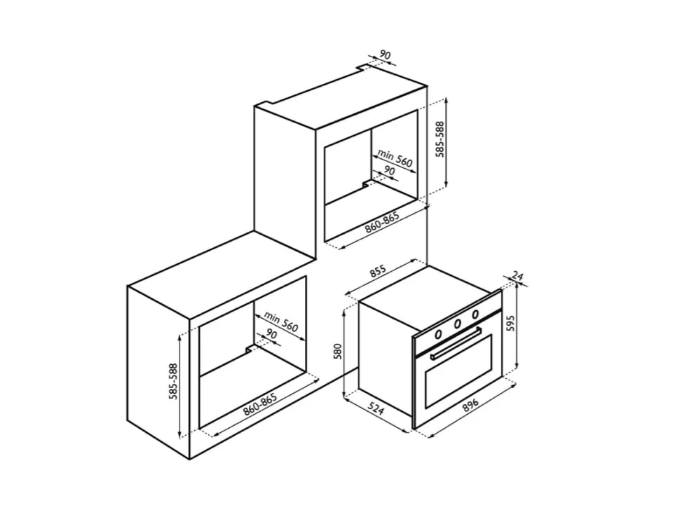 فرن kitchen pro كيتشن برو - كهرباء بلت ان اسود ديجتال – 9 وظائف - 2 مروحة توزيع - مروح تبريد - ايطالي - باب زجاجي شفاف بزجاج داخلي – طبقتين من الزجاج تعمل كعازل للحرارة - KP908B/EL