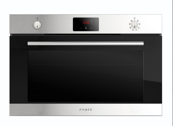 فرن بومبي POMPE ايطالي - كهرباء مدمج 9 برامج 90 سم 2 مفتاح - السعة 131 لیتر مؤقت 3 مروحة توزیع الحرارة -باب هيدرولیك ايطالي - PO90EF3S