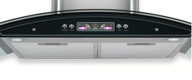 شفاط مطبخ شبح 90 سم قوة الشفط 850 متر مكعب/ساعـة شاشة ديجيتال 2 لمبة ليد أمامية - 4-40856W