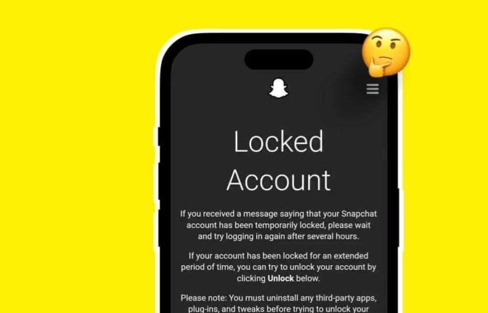 تم قفل حساب سناب شات الخاص بي