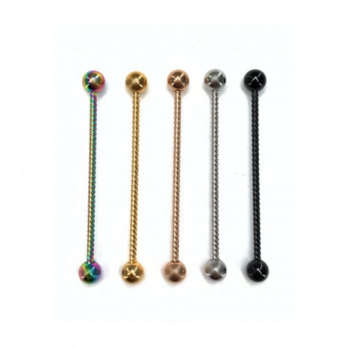 14g Braided Industrial Straight Barbell