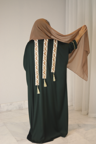 عباية فاخرة زيتي غامق